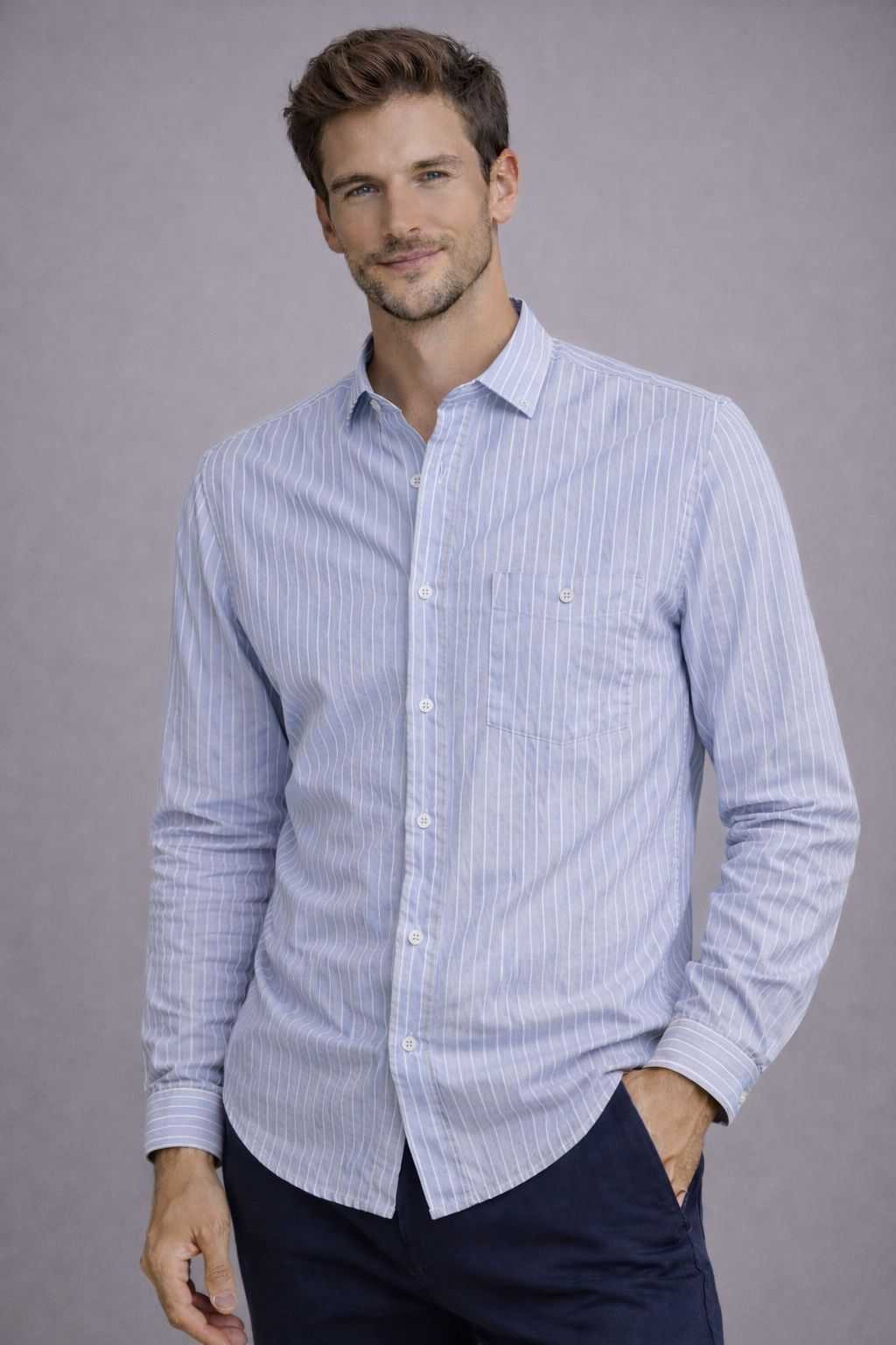 6532REGSPCE - CAMISA MERLOT CELESTE